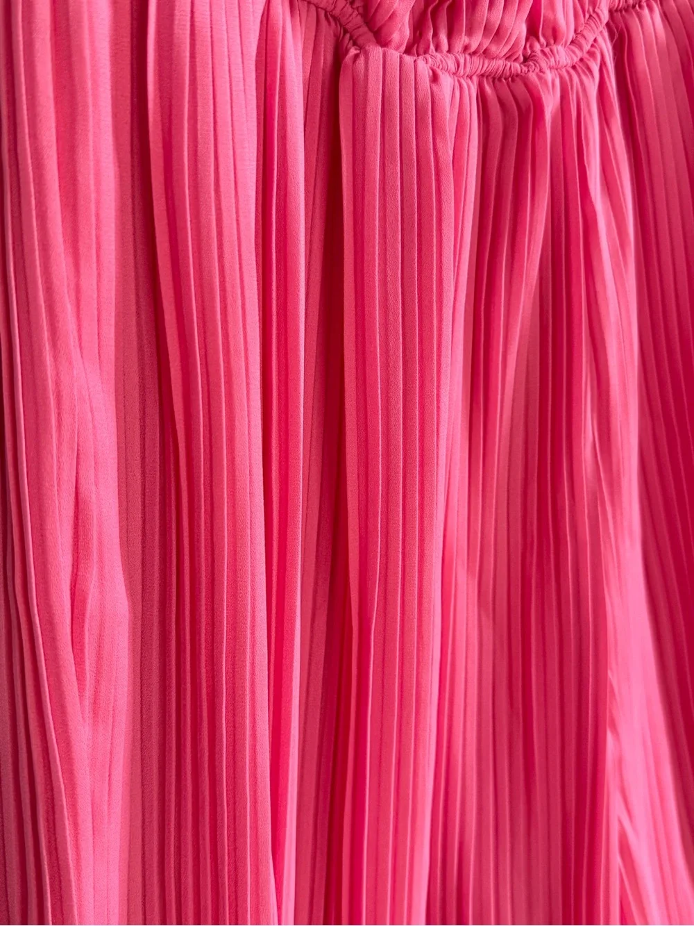 Nasty Gal Hot Pink Pleated Off-Shoulder Ruffle Barbiecore Glam Jumpsuit Size 10 - Picture 4 of 7